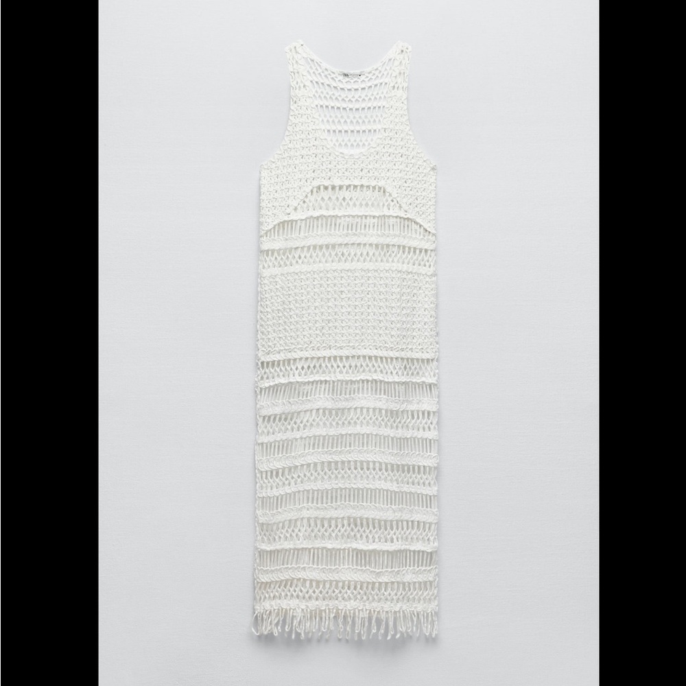 ZARA CROCHET MIDI DRESS - Picture 3 of 6